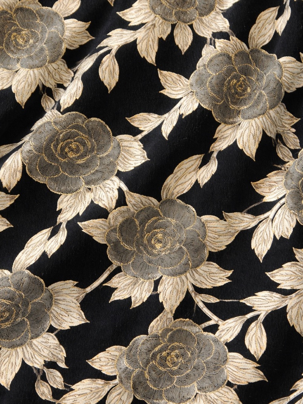 Ann Taylor Floral A-Line Skirt Size 12 Black Cream Fully Lined Career Classic - Picture 10 of 14